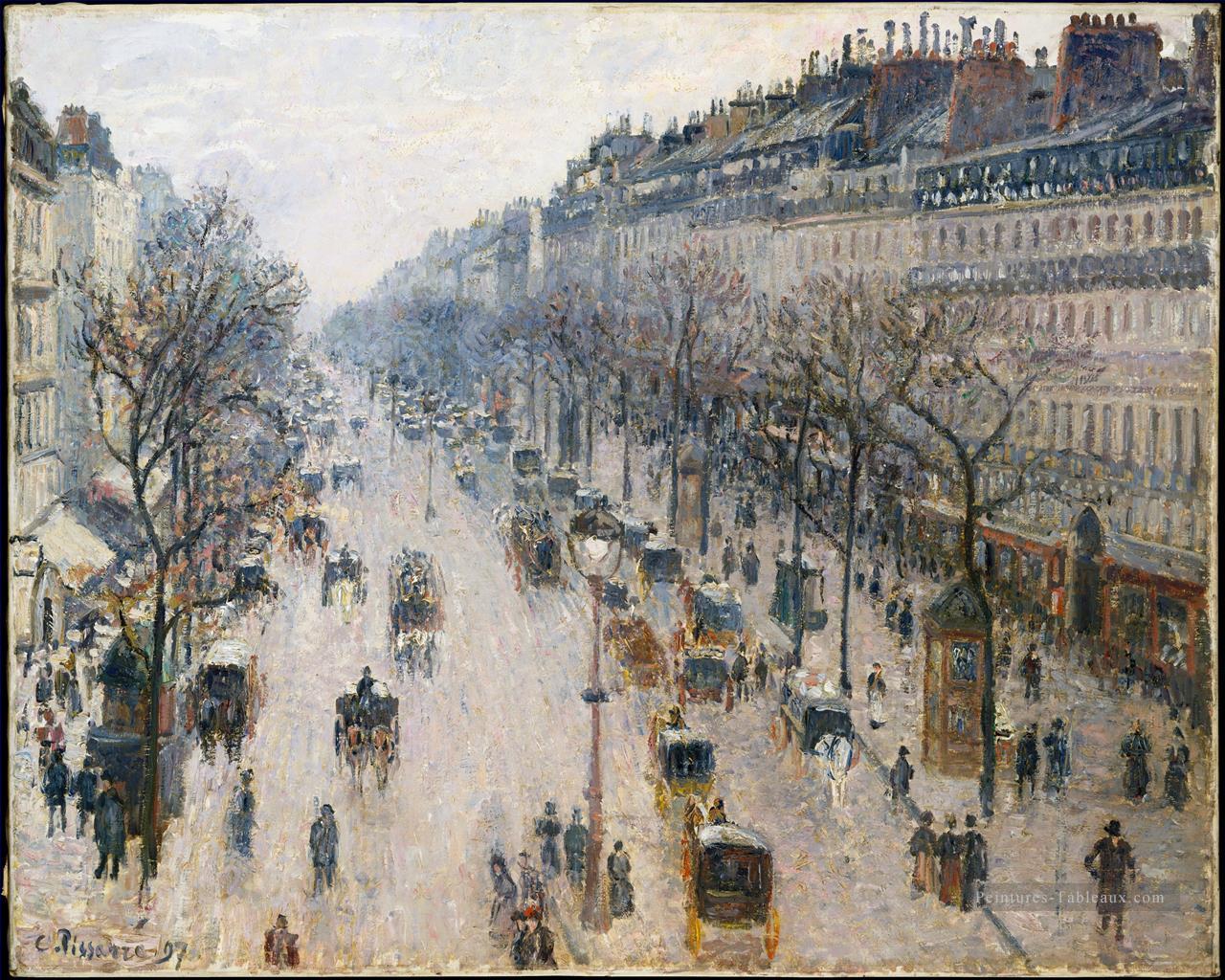 boulevard montmartre hiver matin 1897 Camille Pissarro Peintures à l'huile
